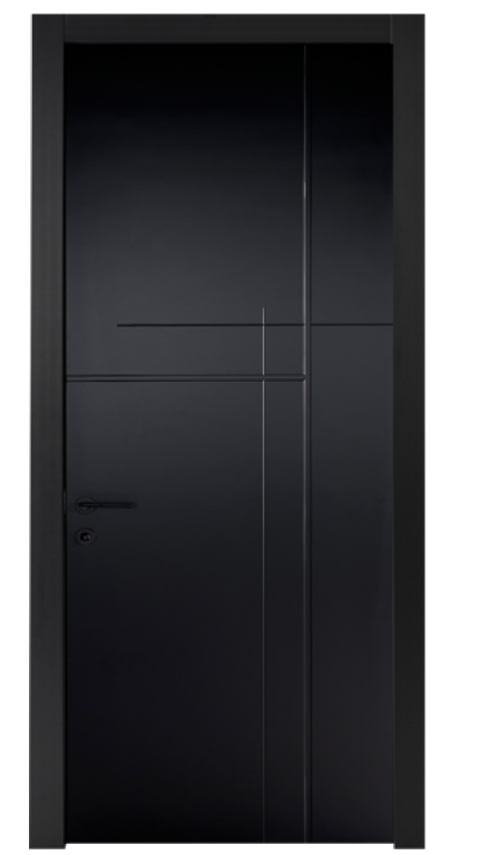 דלת פנים שחורה סדרת FRAMES דגם A - שחור 9005